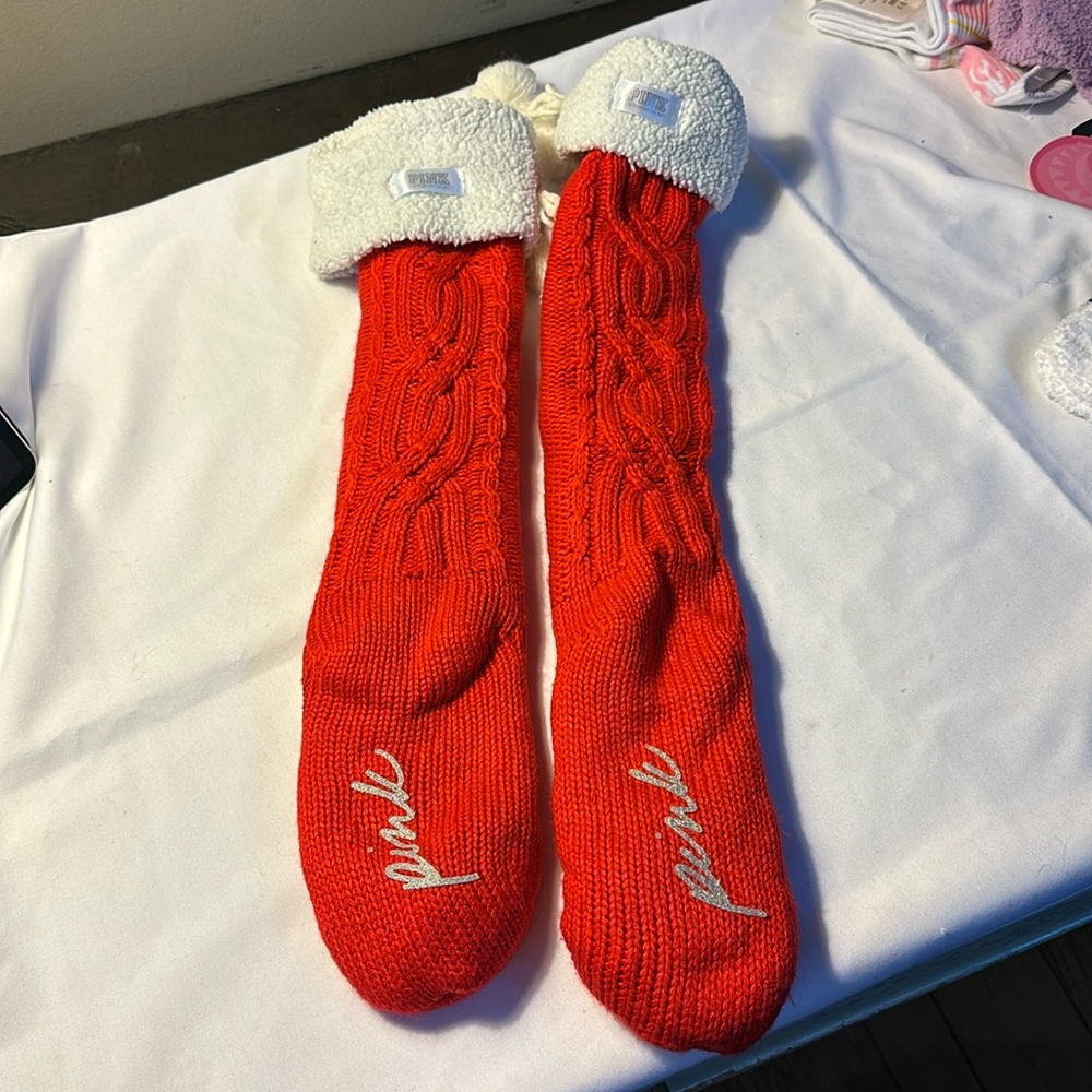 Pink Victoria’s Secret socks